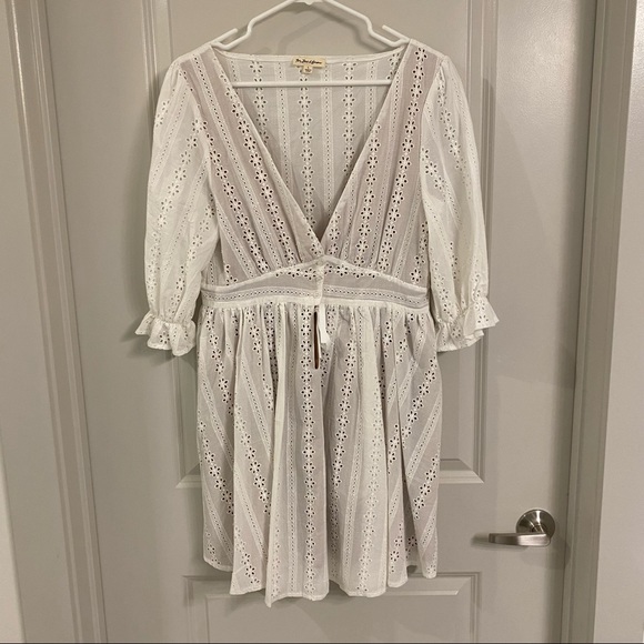 NWOT For Love and Lemons Puff Sleeve Eyelet Dress - Picture 3 of 5